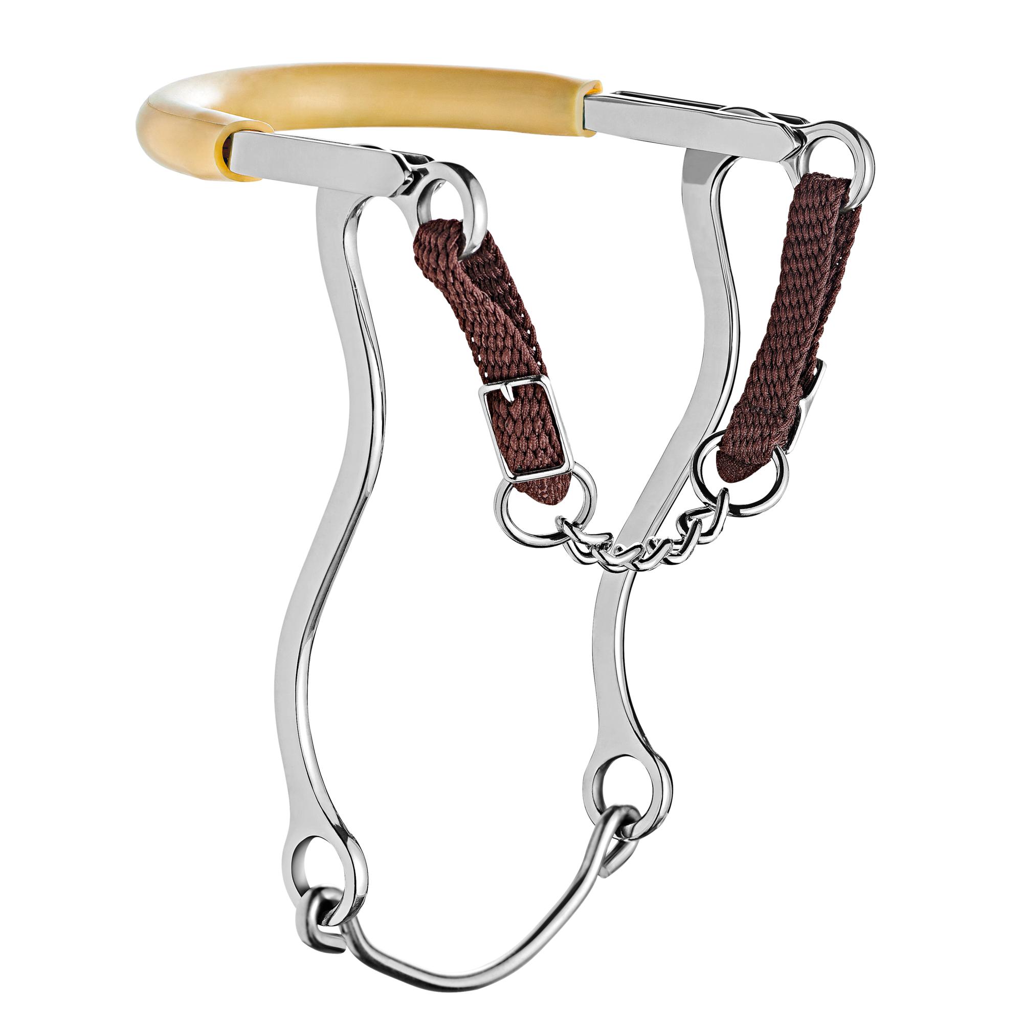 SPRENGER Hackamore mit Kinnkette und Edelstahlseiten - Edelstahl rostfrei