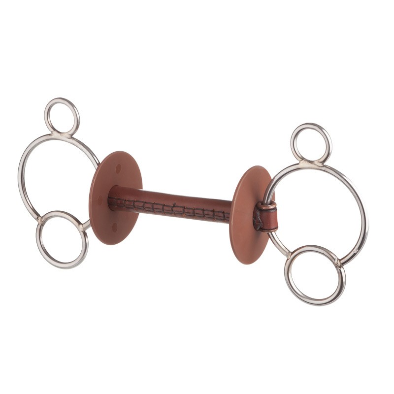 beris 3-Ring-Gebiss mit Lederstange