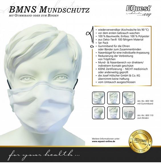 EQ BMNS Nasen - & Mundmaske - 5er Pack