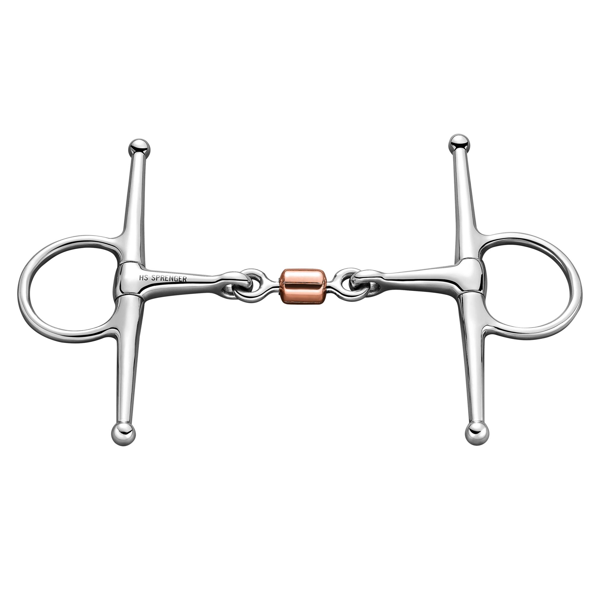 SPRENGER Schenkeltrense 14 mm mit beschichteter Kupferrolle - Edelstahl rostfrei